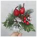 Kit 10 Ramos Pera Decoração Natal Artificial Com Detalhes Branco 17cm