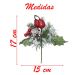 Kit 10 Ramos Pera Decoração Natal Artificial Com Detalhes Branco 17cm