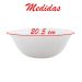 Kit 10 Saladeiras Tigelas Branca 1 Litro De Vidro 20,5cm
