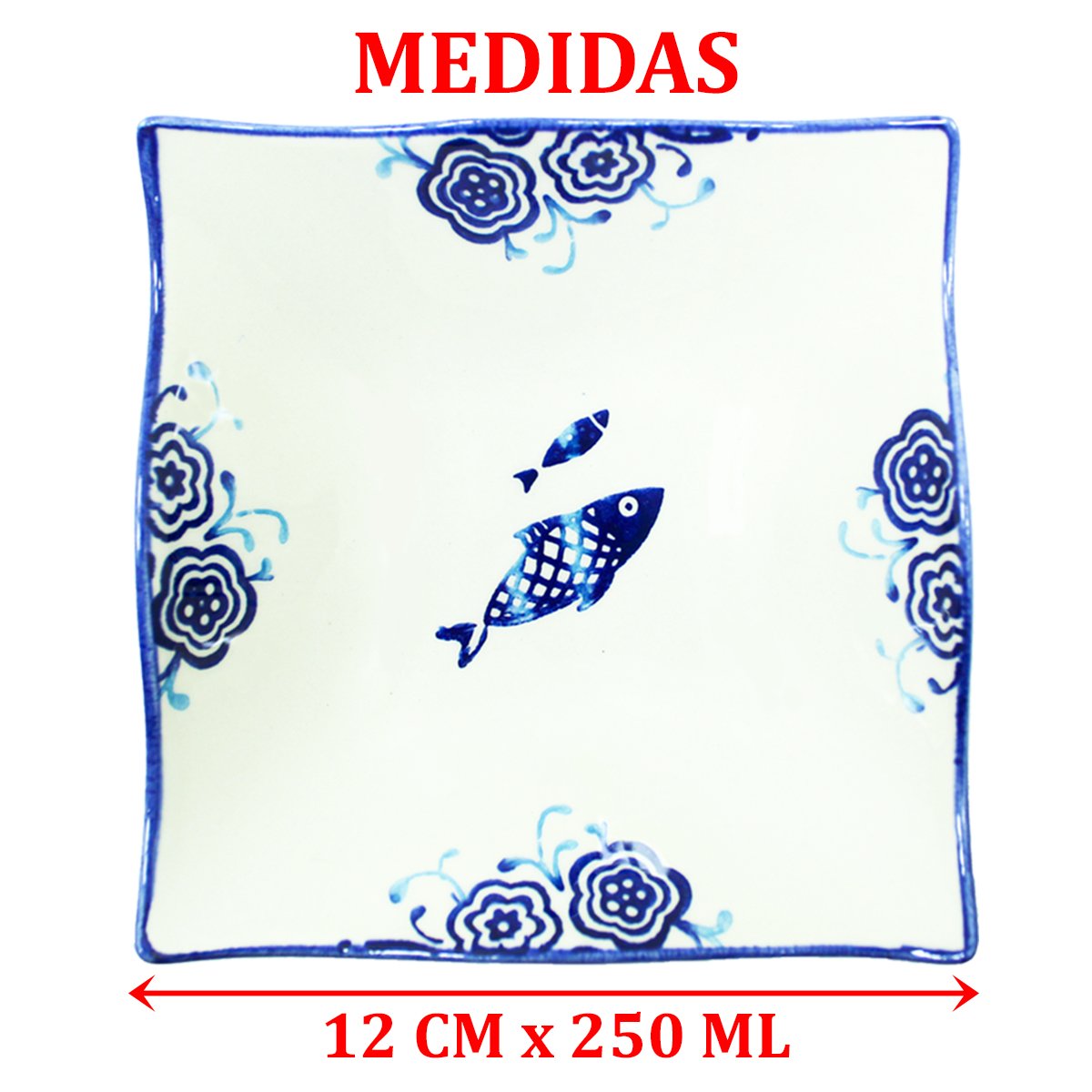 Kit 10 Tigela Sobremesa Bowl Peixe Praia Oceano Náutico 14cm