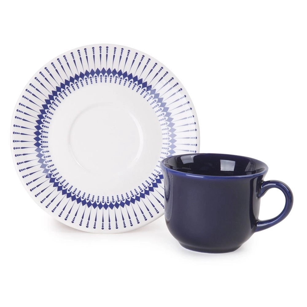 Kit 10 Xícara Biona Com Pires Cerâmica Vintage Cafezinho 65ml