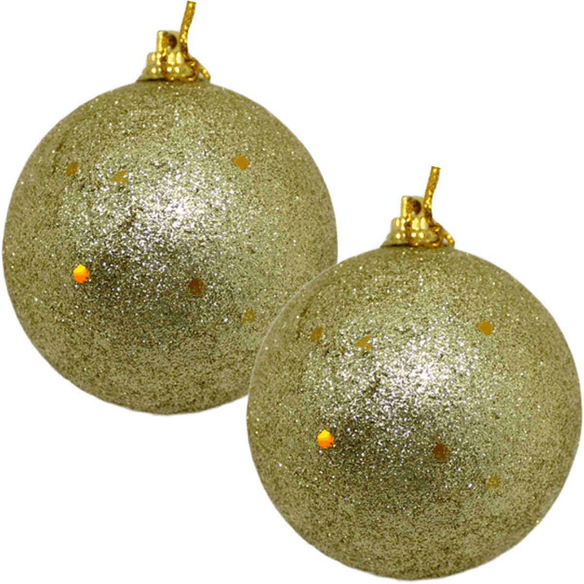 Kit 12 Bolas De Natal Glitter Dourada Enfeite Natalino 70mm