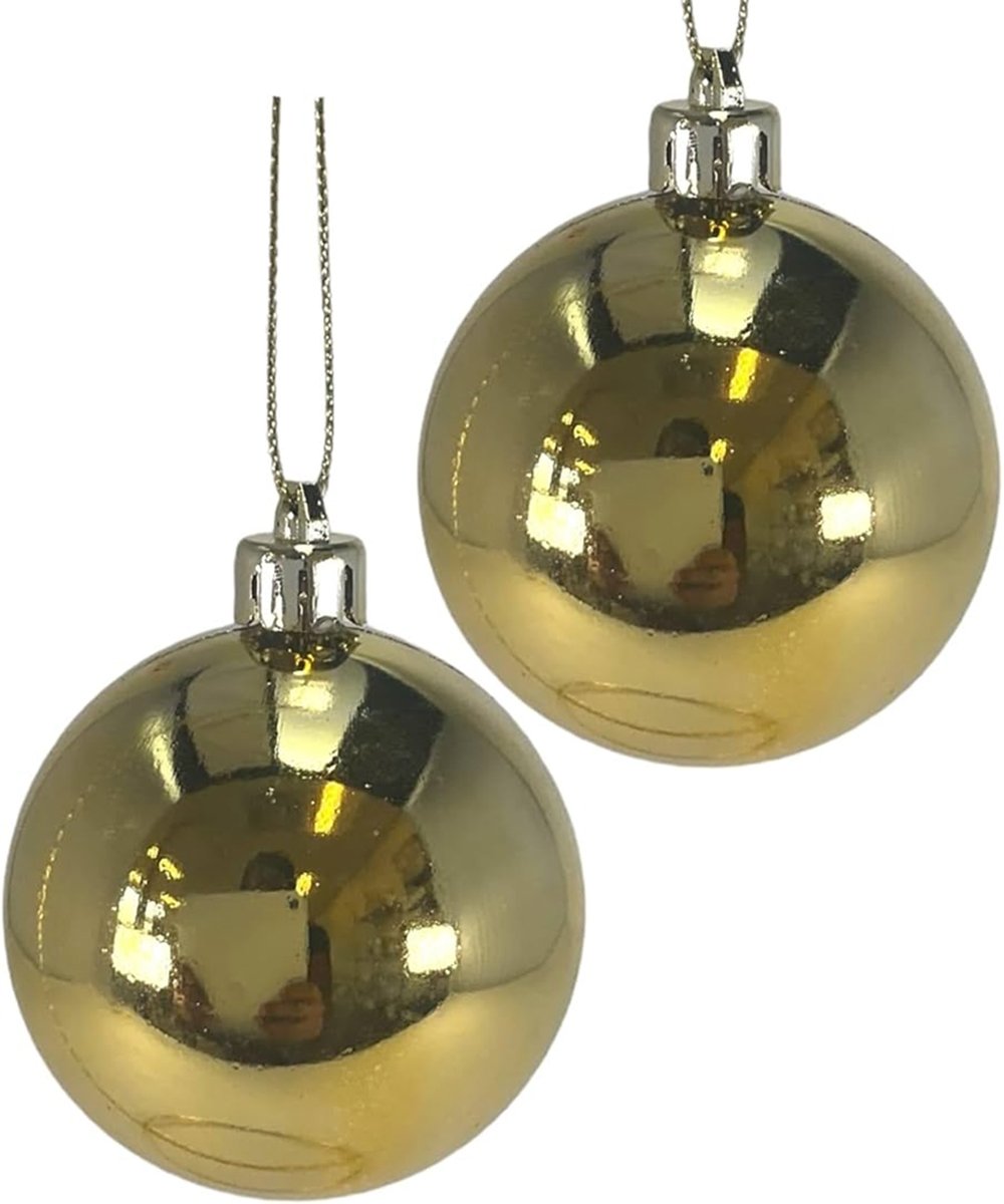 Kit 12 Bolas Dourada Decoração De Natal Árvore De Natal 60mm