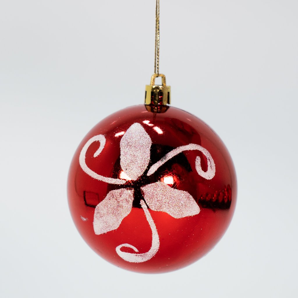 Kit 12 Bolas Natalinas Árvore De Natal Enfeite Vermelho 80mm