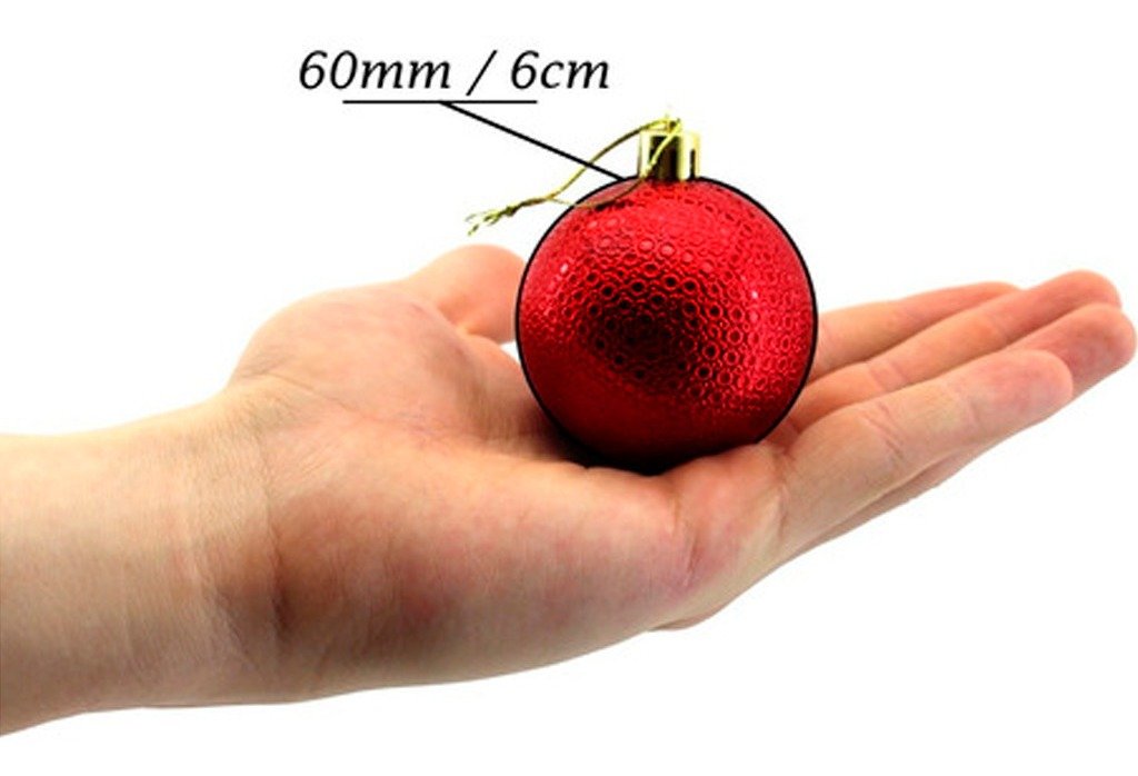 Kit 12 Bolas Natalinas Enfeite Árvore de Natal Vermelho 6cm