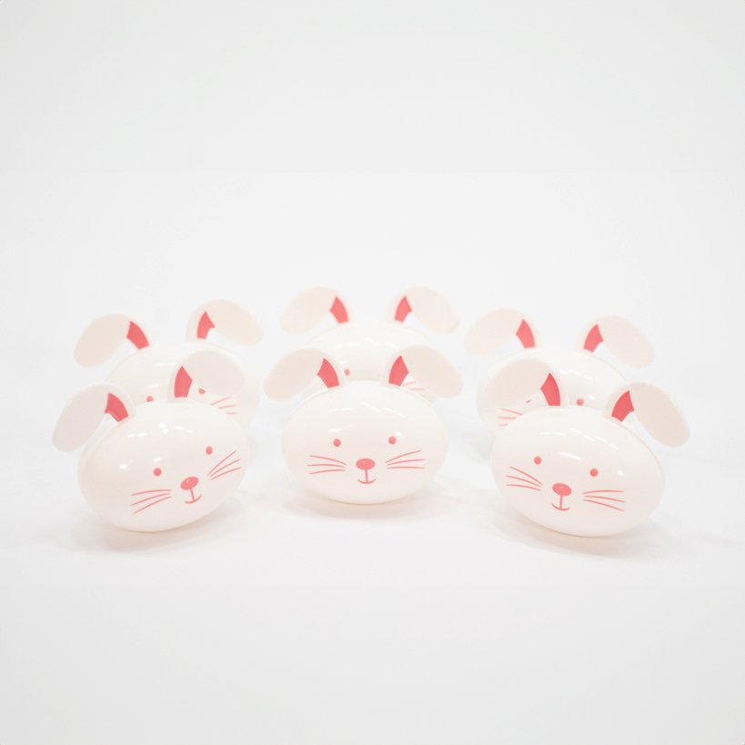 Kit 12 Coelhos de Páscoa em Formato em Ovo Enfeite Decorativo