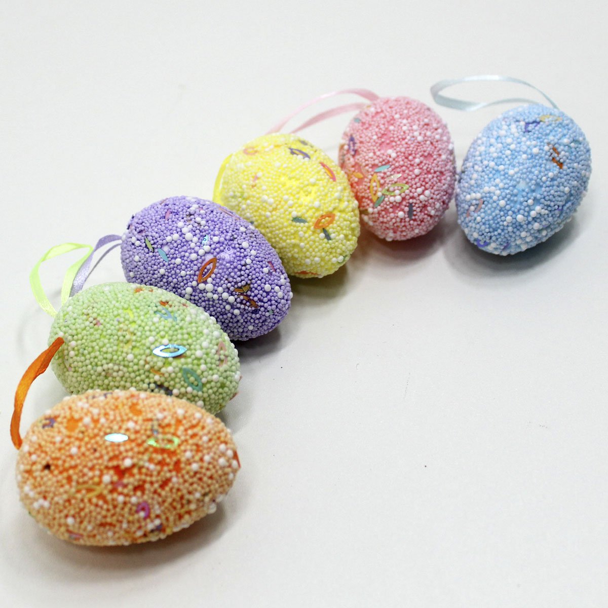 Kit 12 Ovos Pendentes De Páscoa Coloridos Enfeite Decorativo