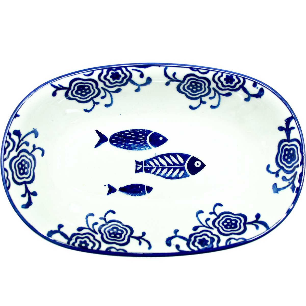 Kit 12 Petisqueiras Travessa Bowl Média Peixe Oceano 250ml