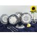 Kit 12 Pratos Sobremesa Lanche Floreal Energy Floral Oxford® Cerâmica Dupla Estampa 20cm