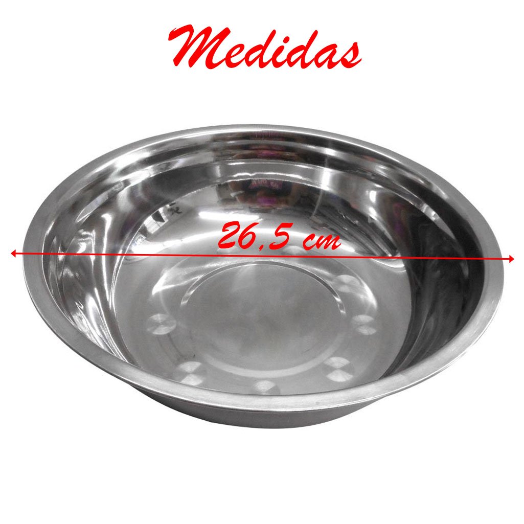 Kit 12 Tigelas Em Aço Inox 26,5cm