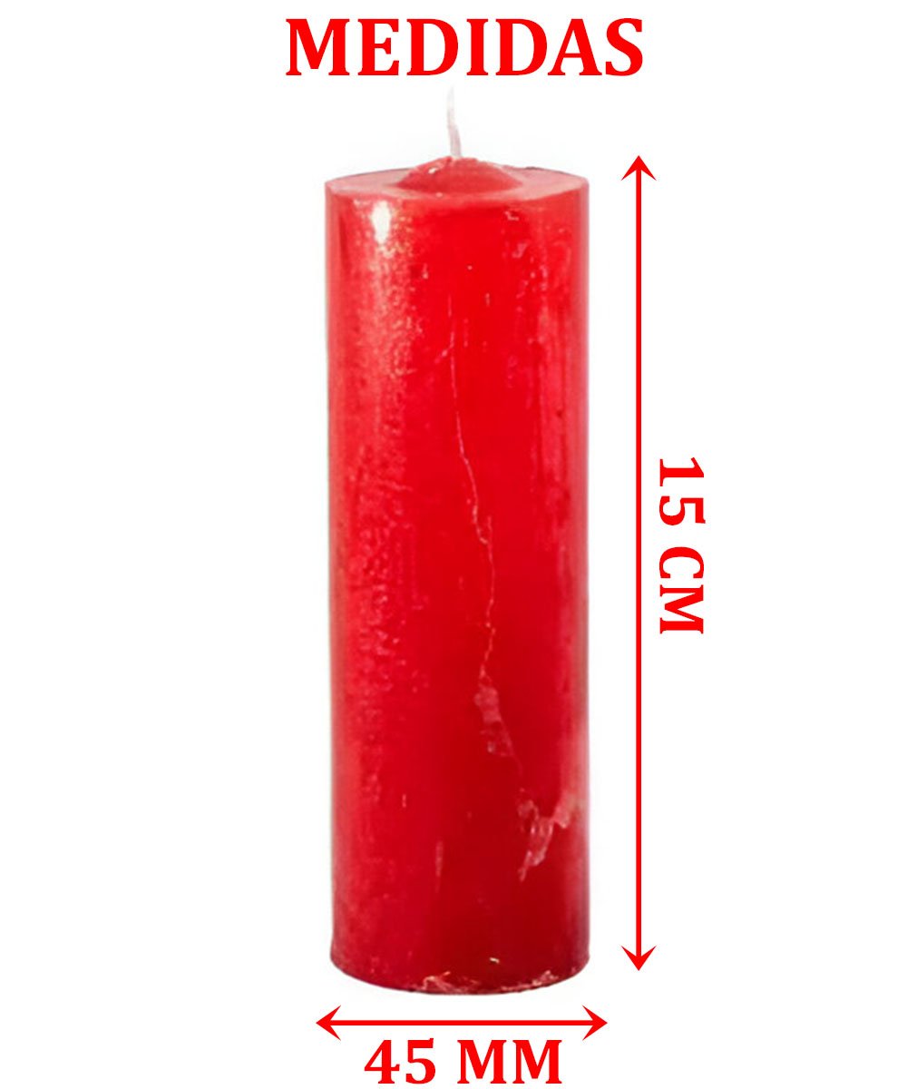 Kit 12 Velas 7 Dias Votiva Clássica Vermelha Decorativa 15cm