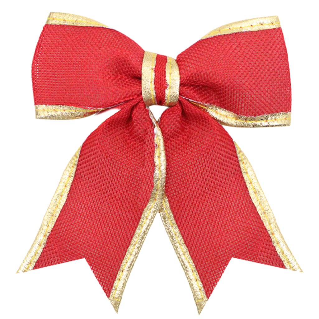 Kit 14 Peças Enfeite Árvore Natal Laço Lacinho Vermelho Dourado Brilhante 14cm