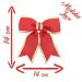 Kit 14 Peças Enfeite Árvore Natal Laço Lacinho Vermelho Dourado Brilhante 14cm