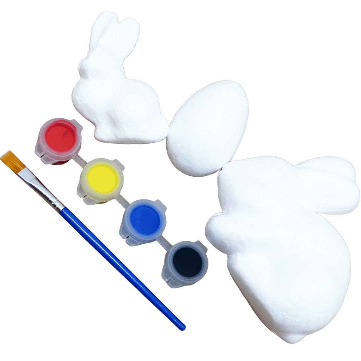 Kit 15 Coelhos Com Ovos Páscoa Em Isopor Para Pintar Tintas