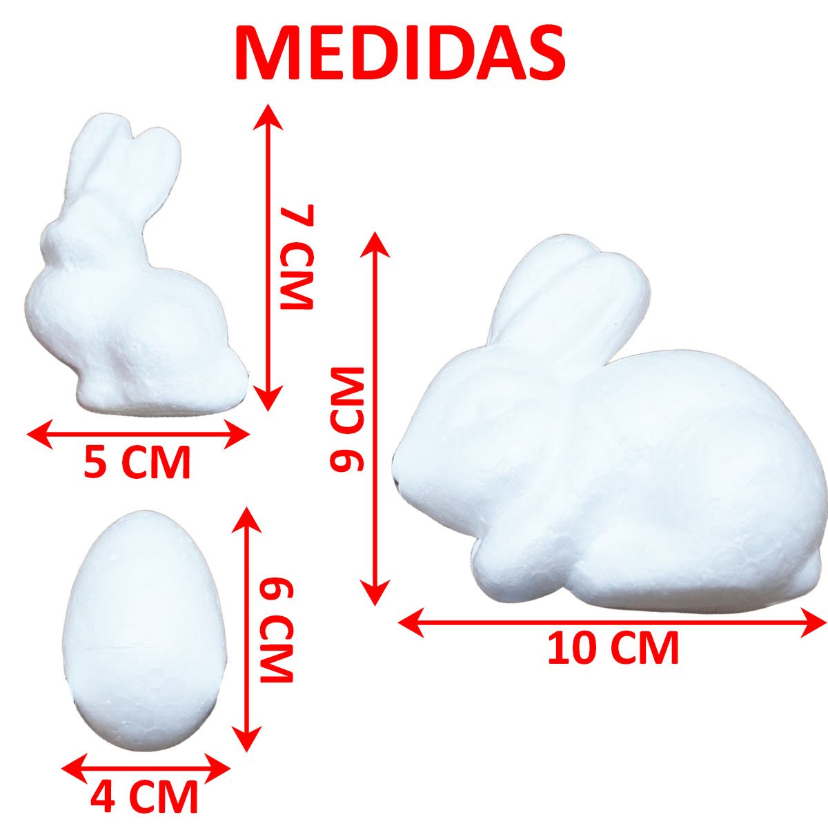 Kit 15 Coelhos Com Ovos Páscoa Em Isopor Para Pintar Tintas