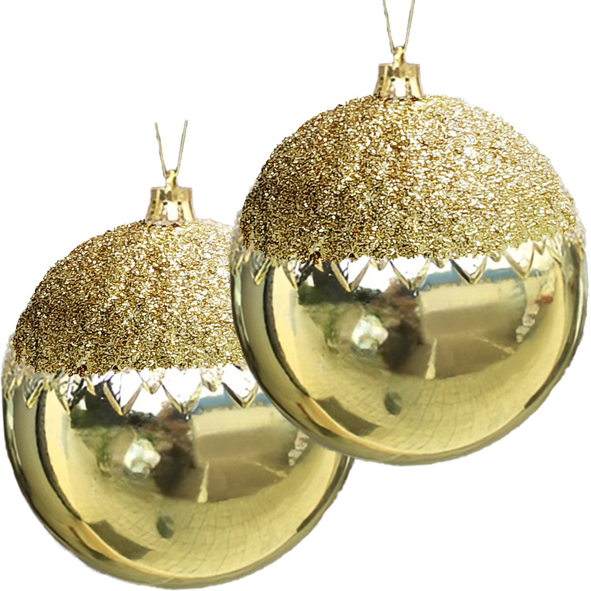 Kit 16 Bola Enfeite Natalino Árvore Natal Dourada Com Gliter