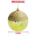 Kit 16 Bola Enfeite Natalino Árvore Natal Dourada Com Gliter