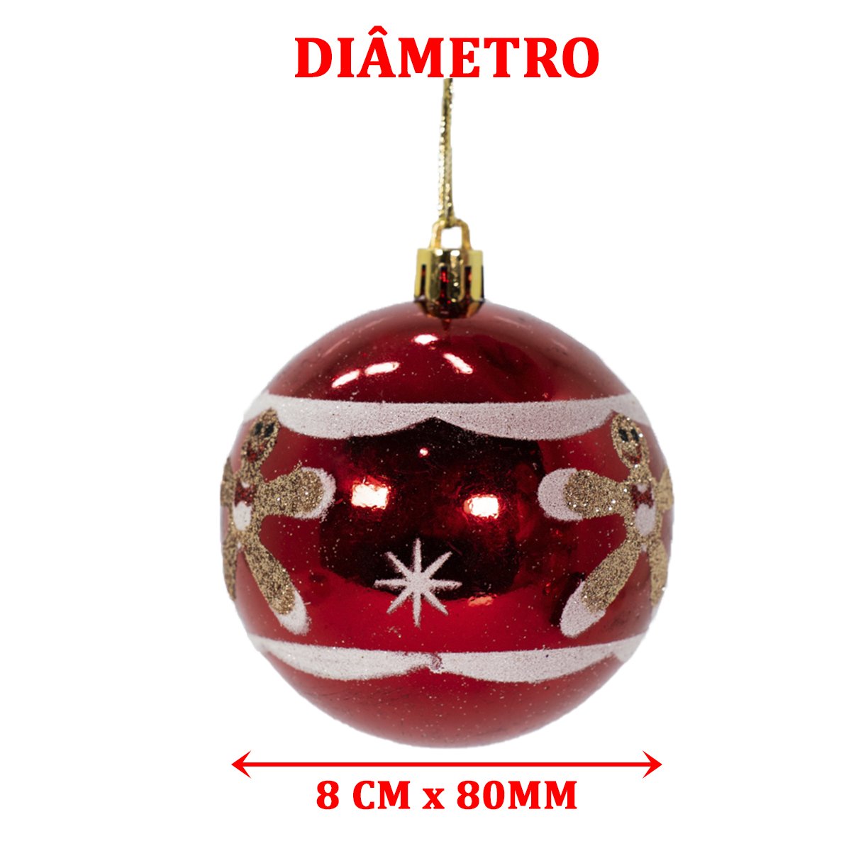 Kit 16 Bolas Enfeite Natalino Árvore Natal Vermelho Branco