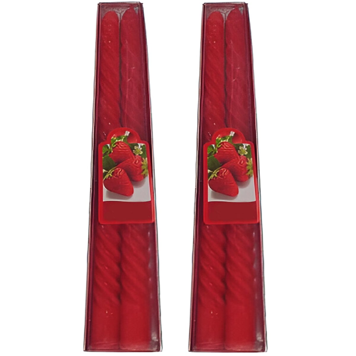 Kit 16 Vela Retorcida Natalina Enfeite Vermelho Festiva 20cm
