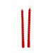 Kit 16 Vela Retorcida Natalina Enfeite Vermelho Festiva 20cm