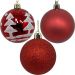 Kit 18 Bolas Enfeite Natalino Árvore Natal Vermelho Glitter