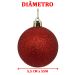 Kit 18 Bolas Enfeite Natalino Árvore Natal Vermelho Glitter
