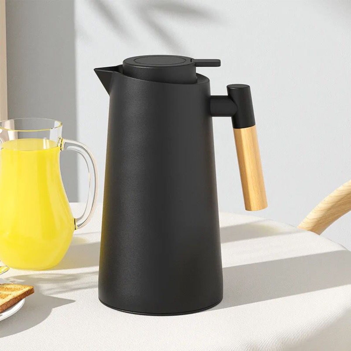 Kit 2 Garrafa Térmica De Mesa Nórdica Café Com Leite 1Litro