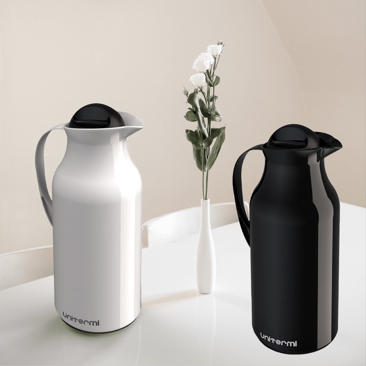 Kit 2 Garrafa Térmica De Mesa Siena 1,0L Café Com Leite