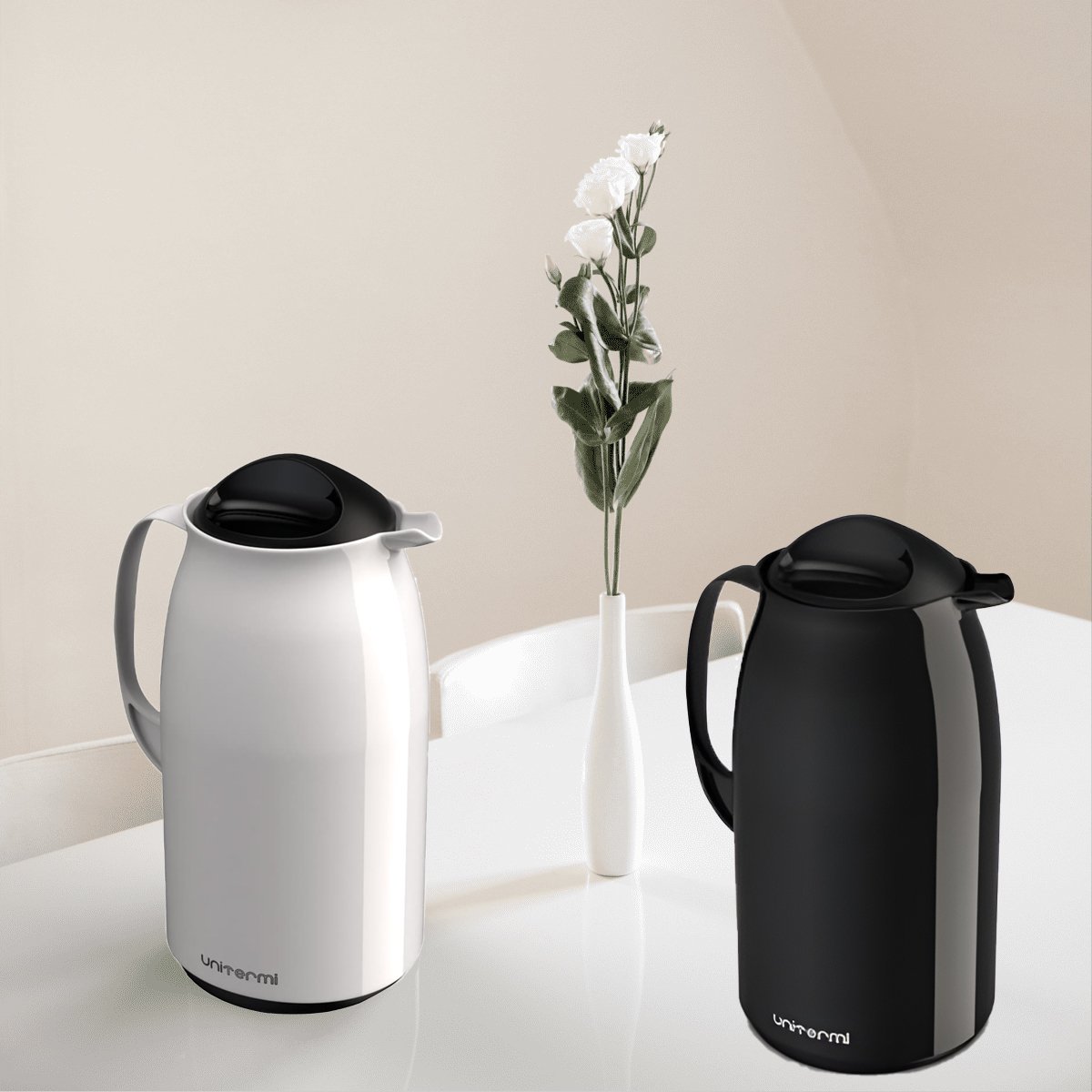 Kit 2 Garrafa Térmica De Mesa Veneza 1L Café Com Leite