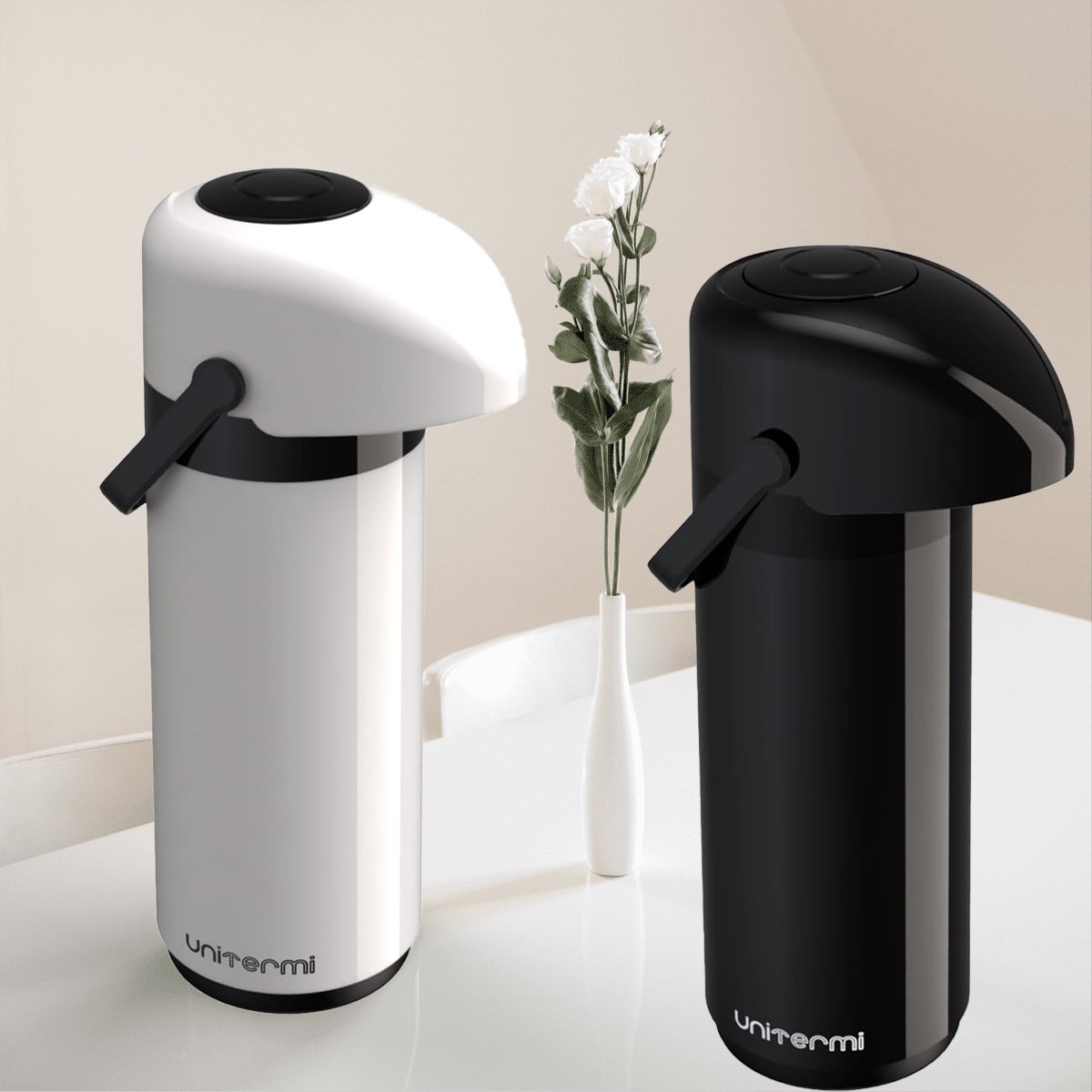 Kit 2 Garrafa Térmica Mesa Verona Pressão 1L Café Com Leite