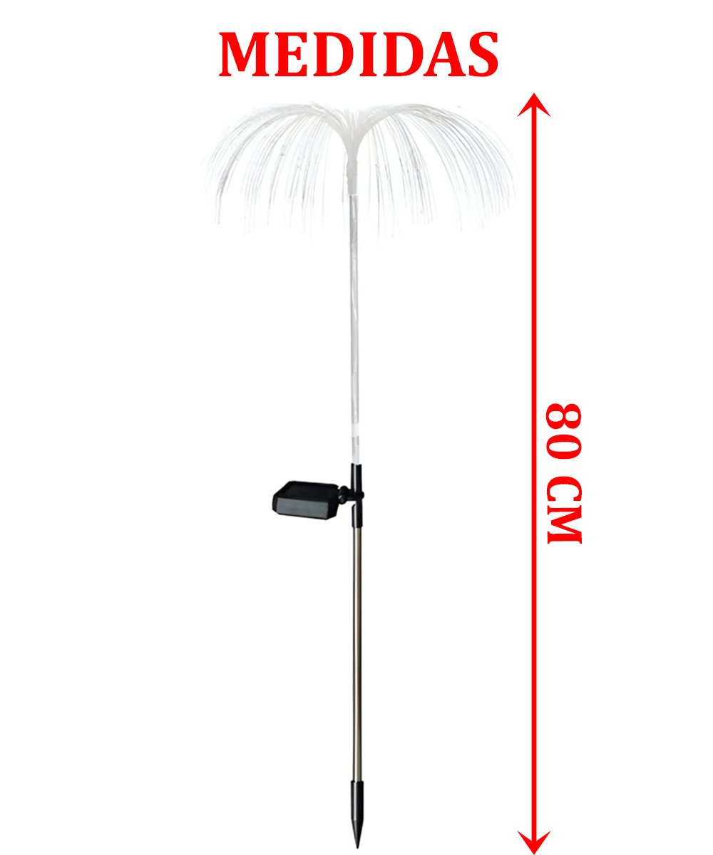 Kit 2 Luminária Solar Decorativa Colorido Luzes LED Jardim