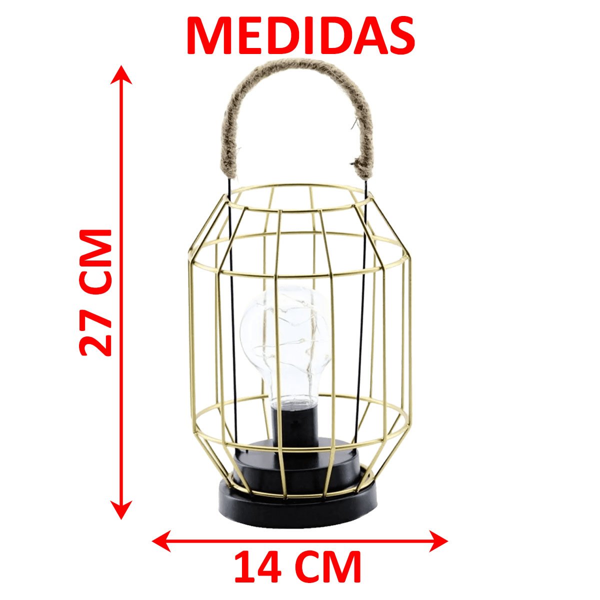 Kit 2 Luminária Vintage Dourada Decoração Industrial De 27cm
