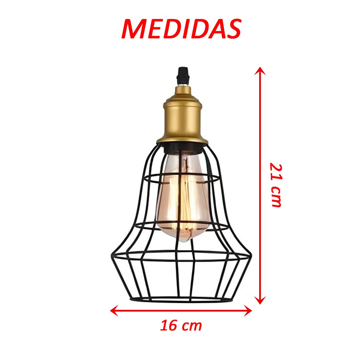 Kit 2 Pendente De Aço Taschibra 40w Vintage 160 Preto Lustre