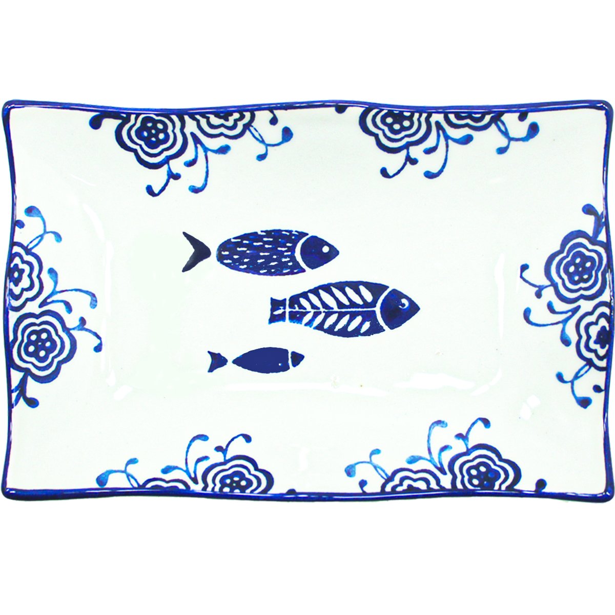 Kit 2 Petisqueiras Bowl Pequena Travessa Peixe Oceano 200ml