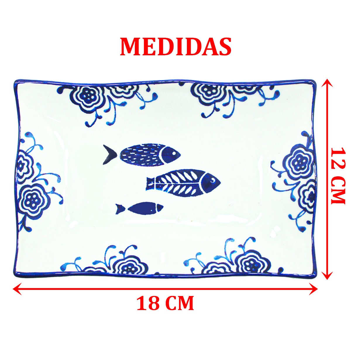 Kit 2 Petisqueiras Bowl Pequena Travessa Peixe Oceano 200ml