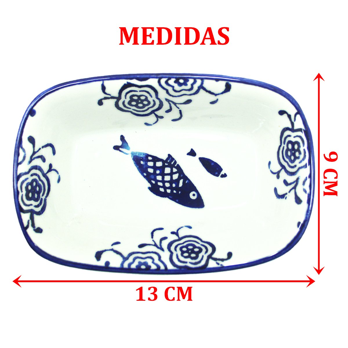 Kit 2 Petisqueiras Travessa Bowl Pequena Peixe Oceano 100ml