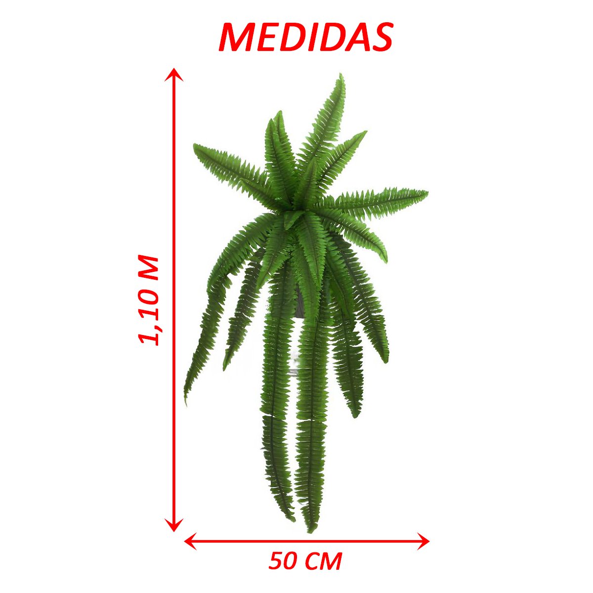 Kit 2 Planta Artificial Ornamental Samambaia Exótica 1,10M