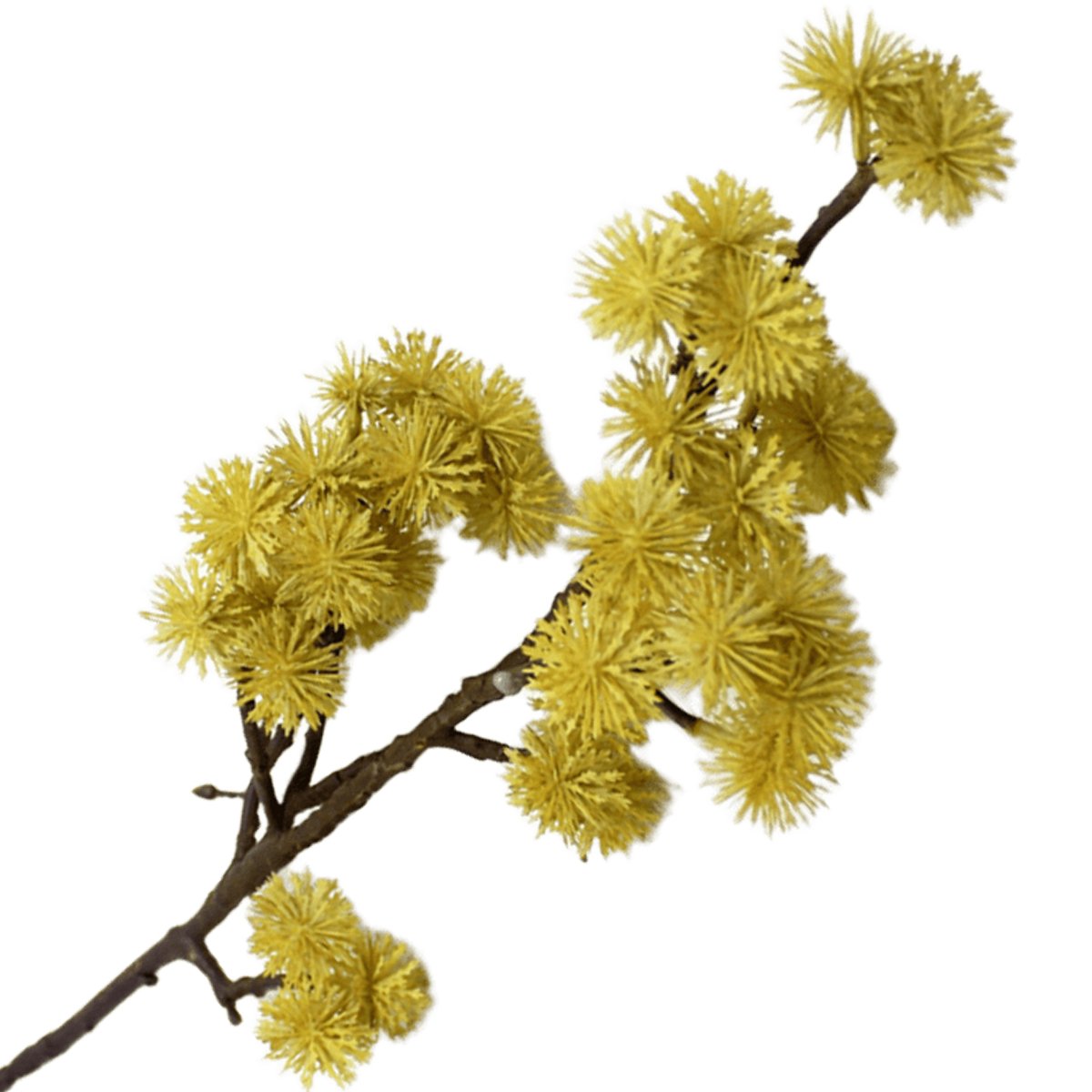Kit 2 Plantas Artificial Mamonas Amarelo Escuro Jardim 70cm