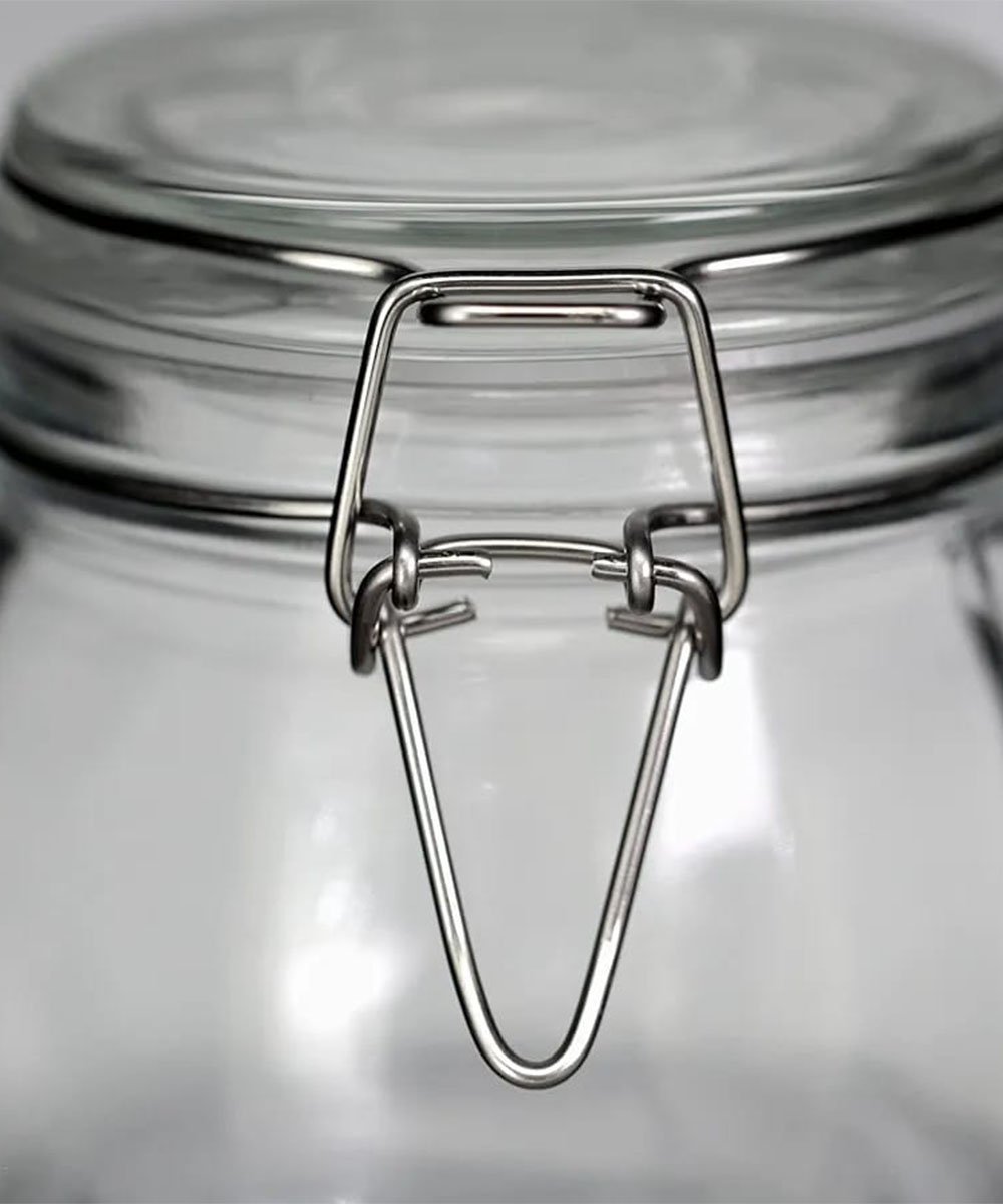 Kit 2 Potes De Vidro Hermético Mantimentos Vedação Conserva