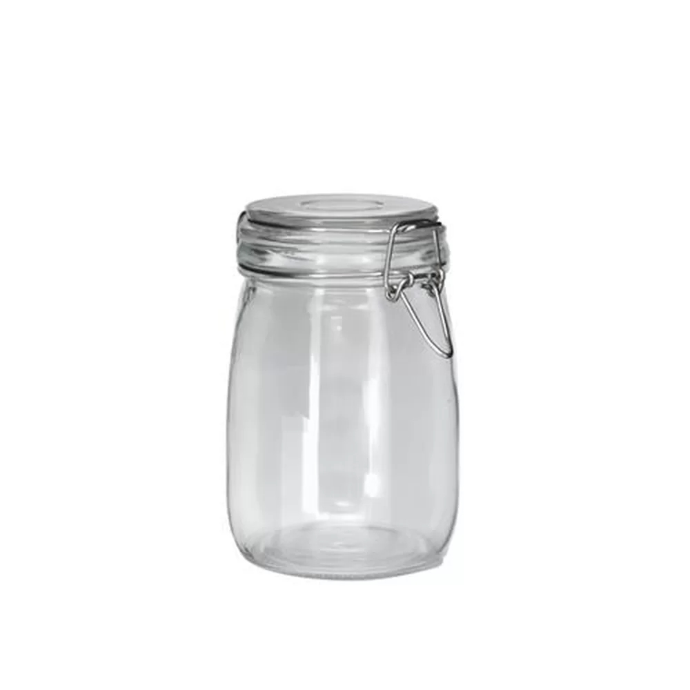 Kit 2 Potes De Vidro Hermético Tampa Vedação Conserva 1L