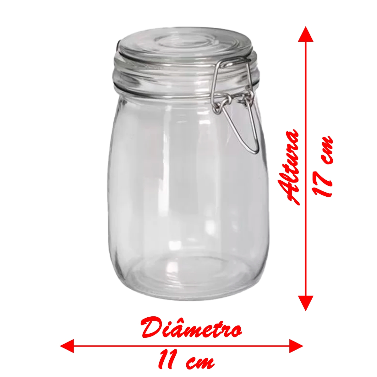 Kit 2 Potes De Vidro Hermético Tampa Vedação Conserva 1L