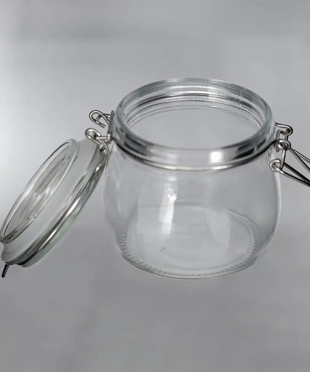 Kit 2 Potes De Vidro Hermético Tampa Vedação Conserva 500ml