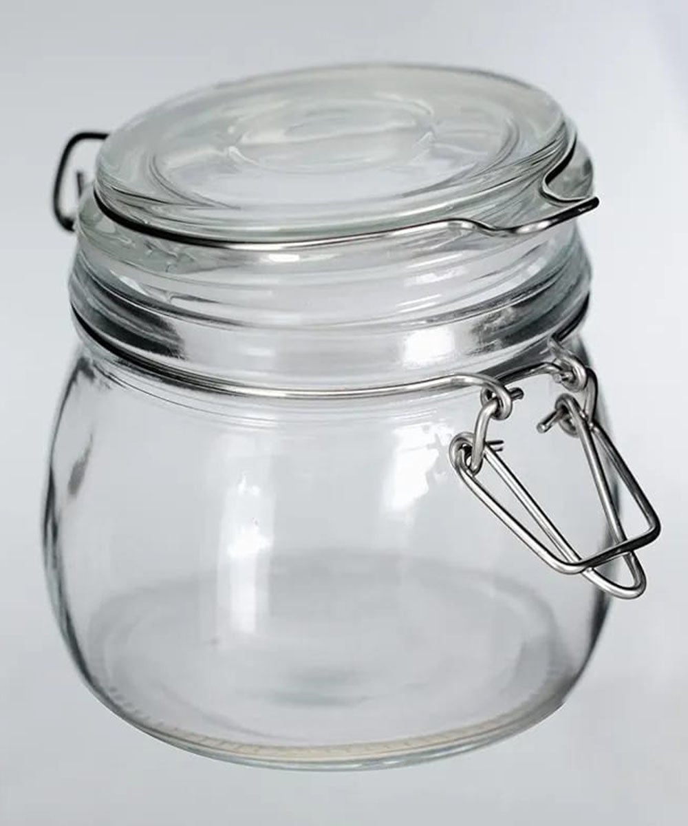Kit 2 Potes De Vidro Hermético Tampa Vedação Conserva 500ml