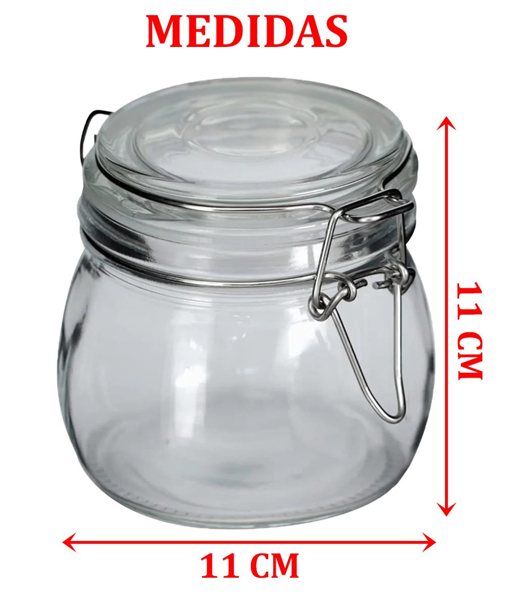 Kit 2 Potes De Vidro Hermético Tampa Vedação Conserva 500ml