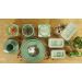 Kit 2 Pratos De Sobremesa Mendi Sálvia Oxford® Cerâmica 20cm