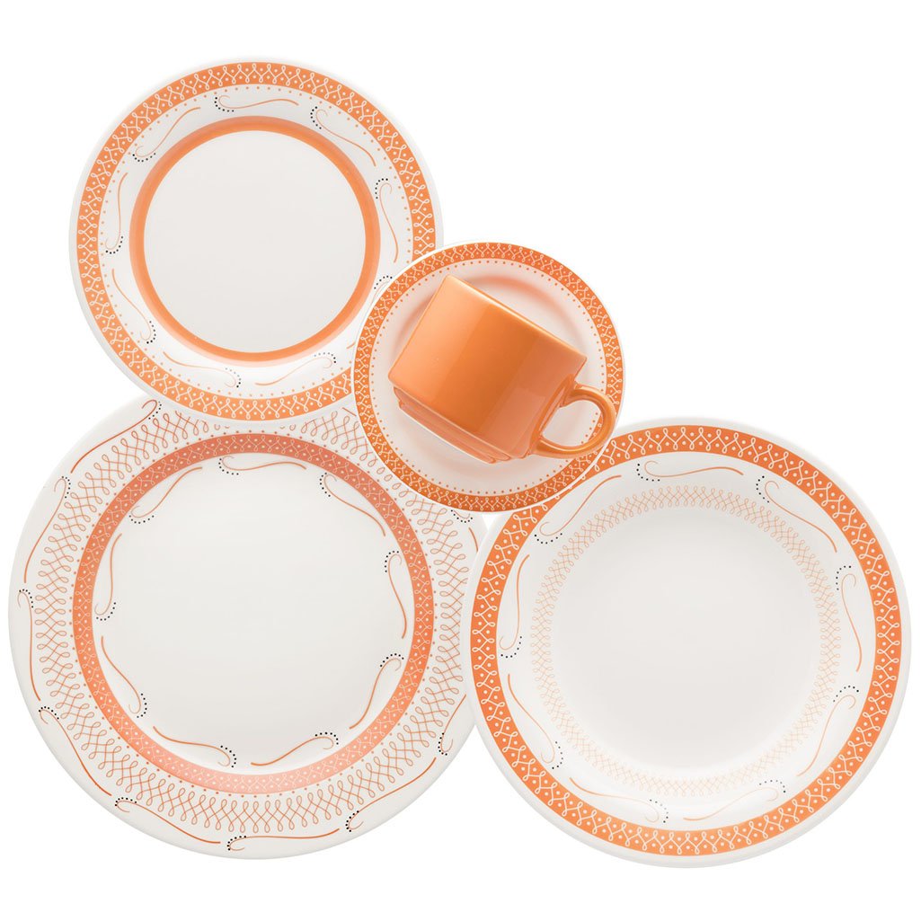Kit 2 Pratos de Sobremesa Donna Tangerina Oxford Cerâmica 19Cm