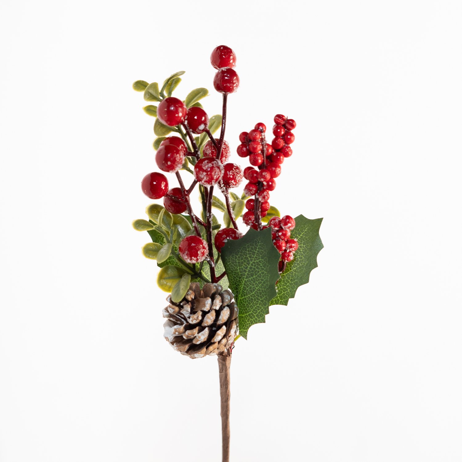 Kit 2 Ramo Artificial Frutas Vermelhas Decoração Natal 28cm