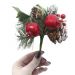 Kit 2 Ramos Romã Decoração De Natal Artificial Com Detalhes Branco 16cm