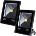 Kit 2 Refletores Led Holofote Externo Jardim Muro 30w Branco