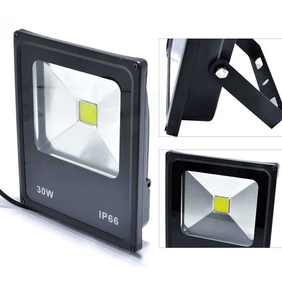 Kit 2 Refletores Led Holofote Externo Jardim Muro 30w Branco